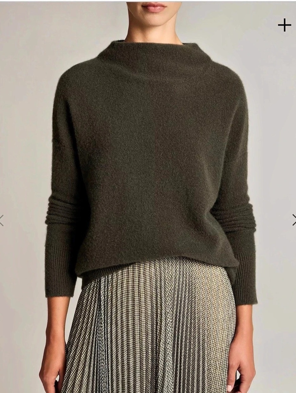 Vince Boiled Cashmere Funnel Neck Pullover